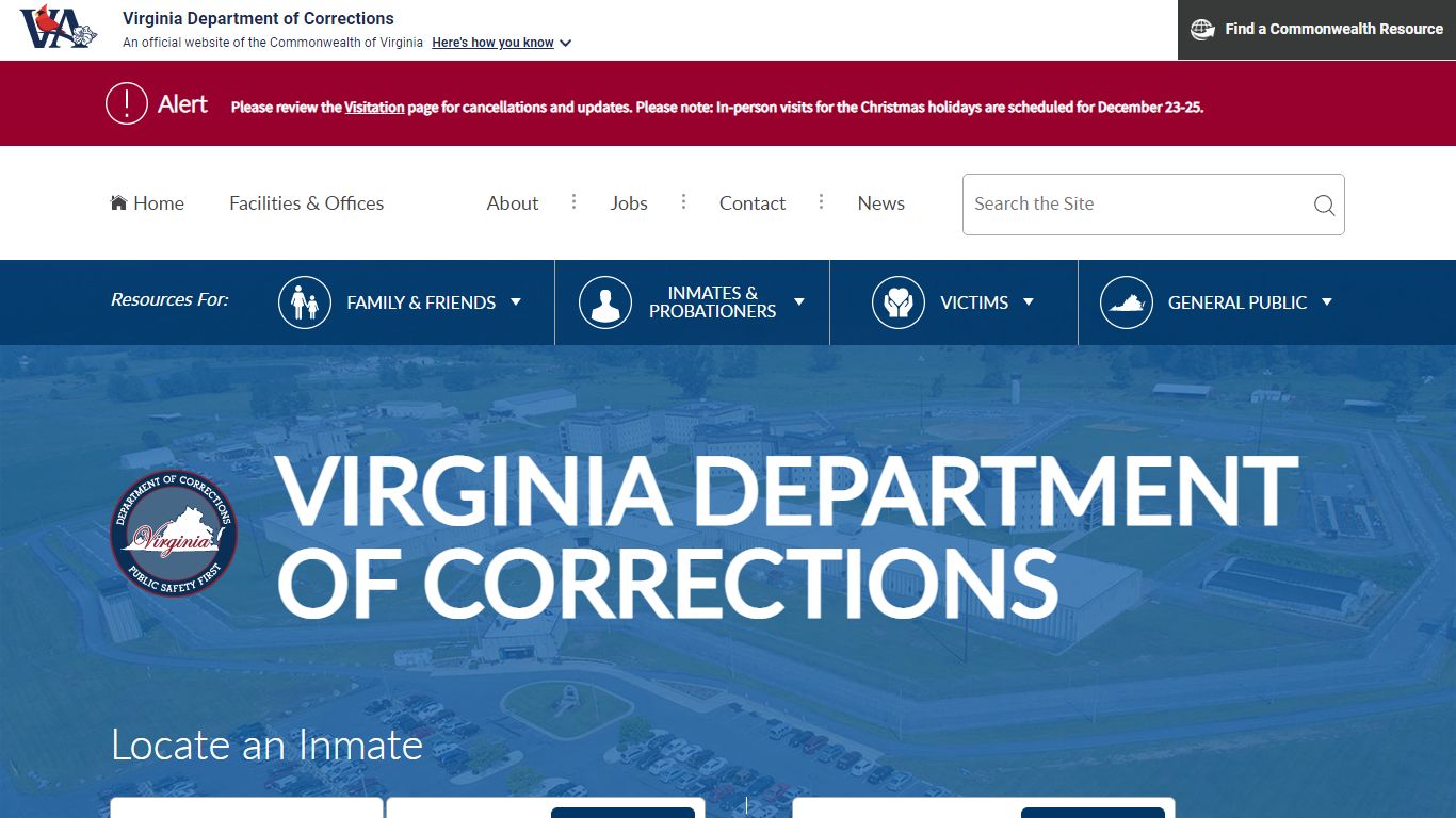 Inmate Locator — Virginia Department of Corrections