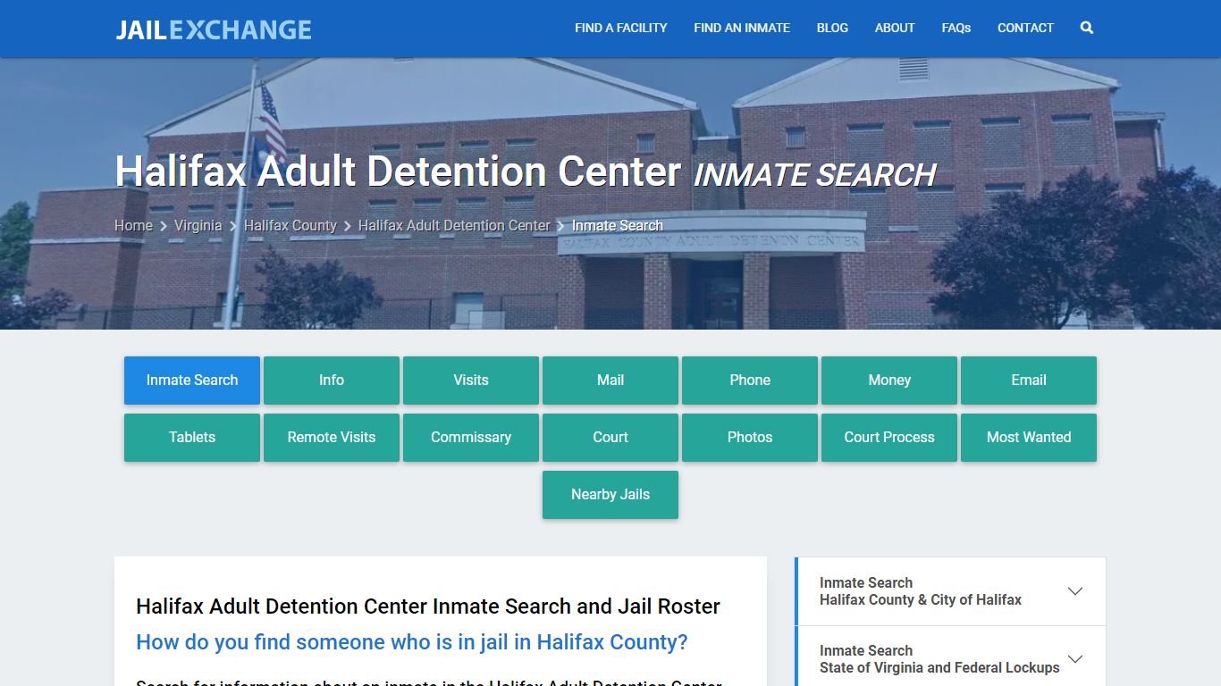 Halifax Adult Detention Center Inmate Search - Jail Exchange